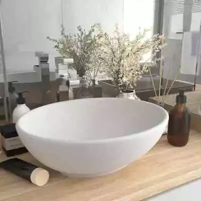 Luxury Basin Oval-shaped Ceramic Bathroom Vanity Sink Multi Colours VidaXL • $99.99