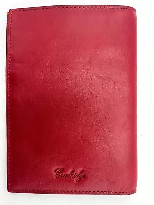 Cambridge Diplomat Passport Wallet Leather Folding NTT DATA Logo Red • $9.99