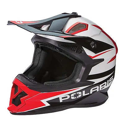 Polaris Tenacity 4.0 Snowmobile Helmet DOT ECE Ventilated Padded Red/White • $139.99