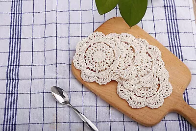 4Pcs/Lot Vintage Hand Crochet Cotton Lace Doilies Flower Coasters Table Mats 4  • $6.29