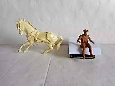 Vintage Marx Daniel Boone Covered Wagon Tan Driver And Cream Horse Big Scale Ex • $14.99