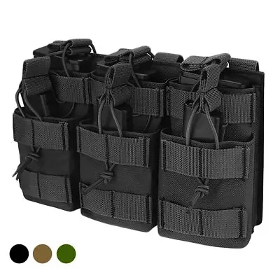 Tactical Molle Pouch Triple Magazine Pouch Double-Layer Mag Pouches Universal • $28.19