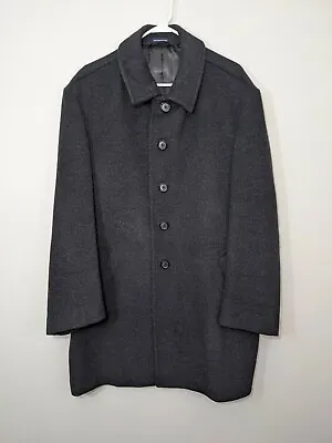 Stafford Performance Wool Blend Mens Over Dress Top Coat Gray Sz 42S • $44