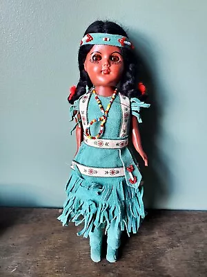 VTG Cherokee Indian Doll W/ Baby In Papoose Sleepy Eyes With Tags 11  • £23.09