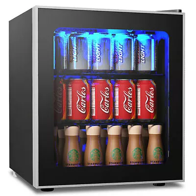 60 Can Beverage Refrigerator Beer Wine Soda Drink Cooler Mini Fridge Glass Door • $189.95