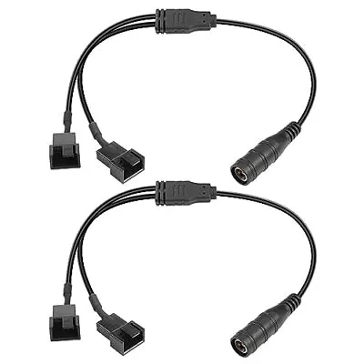 DC To 3/4 Pin PC Fan Y Splitter Cable 2PCS DC 5.5mm X 2.1mm Female To 4 Pin/3... • $18.26