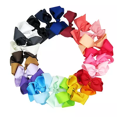 6 Inch Baby Girls Hair Bows For Kids Hair Bands Alligator Hair Clips Accessories • $2.68