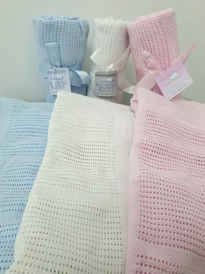 £4.98 • Buy SoftTouch Cellular Baby Blanket~100% COTTON 70cmx90cm~Cot~Crib~Moses Basket~Pram