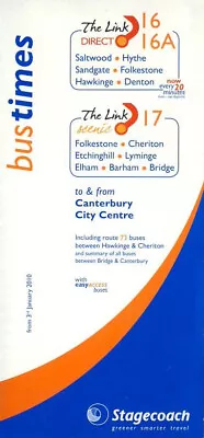 Stagecoach East Kent Bus Timetable (N100103) 16 17 Folkestone Canterbury Ja 2010 • £2.29