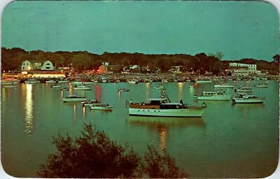 Boats On Lake Kalamazoo SAUGATUCK Michigan Chrome Postcard • $5