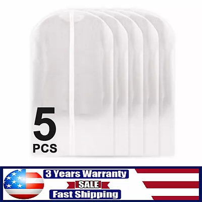 Garment Bag Travel Suit Dress Storage Clear Cover Full Zipper Coat Carrier 5Pcs • $6.44