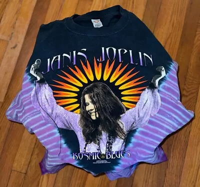 Vintage Janis Joplin Shirt Kozmic Blues 2XL 2000 Fantality Corp Hand Dyed Sundog • $125