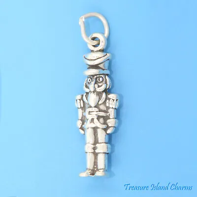£18.93 • Buy Nutcracker Toy Soldier Christmas 3D 925 Solid Sterling Silver Charm MADE IN USA
