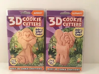 3D Elephant And Monkey Cookie Cutters • $6.75