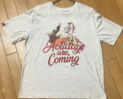 COCA COLA 'HOLIDAYS ARE COMING' T-Shirt - Adults Size 12 NEW • £2