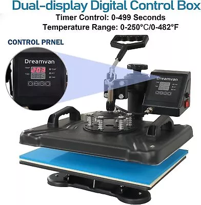 12 X15  5-in-1 Heat Press Machine 360-Degree Rotation Printing Transfer Digital- • $189.89