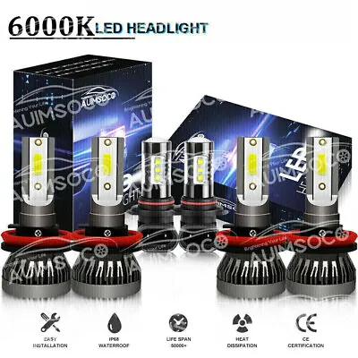 $55.28 • Buy For GMC Sierra 1500 2500HD 3500 2001-2006 Combo LED Headlight+Fog Light Bulbs A