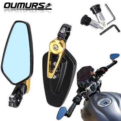 7/8  22mm Motorcycle Rear View Handle Bar End Side Rearview Mirrors For Honda US • $18.30