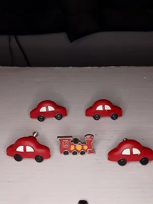$15 • Buy Set Of 4 Cars And 1 Train Red  Drawer Handles