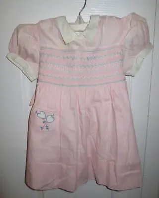 Vintage Honeysuckle Brand Pin Smocked Toddler  Dress - Size 3t • $24