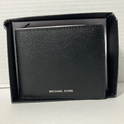 Michael Kors Andy Slim Wallet Billfold Black Cash Cards Mens • $30