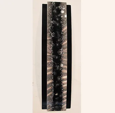 Black & Silver Metal Wall Art Modern Abstract Painting Sculpture Decor By Jones • $83
