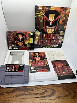 Judge Dredd Super Nintendo SNES Complete CIB W Poster & Rare Guide! Great Shape! • $149.99