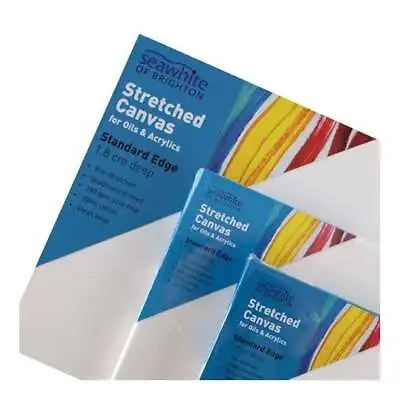 Seawhite Stretched Canvas - A1 - A6 Primed 100% Cotton For Acrylic & Oil Paint • £9.99