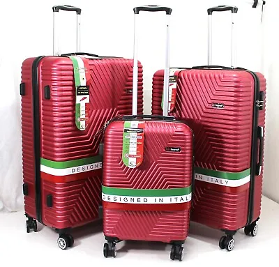 Luggage ABS Hard Shell- Cabin Suitcase 4 Wheel Travel-Trolley Lightweight BAG • £26.99