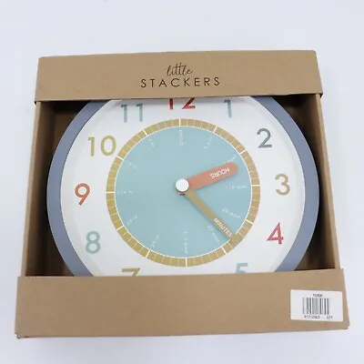 London Clock Company Childrens Tell The Time Wall Clock Grey • £17.50