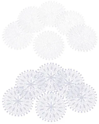 £3.89 • Buy Pack Of 6 Floral Lace Round Doilies Coasters Traditional Table Doyley 7  Mats