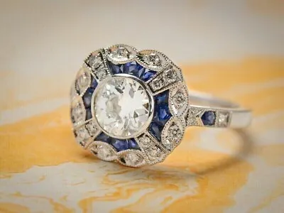 Vintage Art Deco Style 2.85Ct Lab-Created Diamond Engagement 925 Silver Ring • $67.20