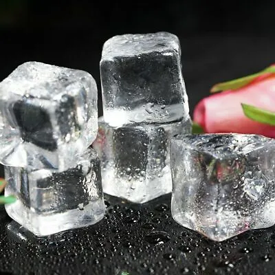 £6.99 • Buy 40 X Reusable Acrylic Ice Cubes Ice Cream Prop Artificial Fake Plastic Crystal