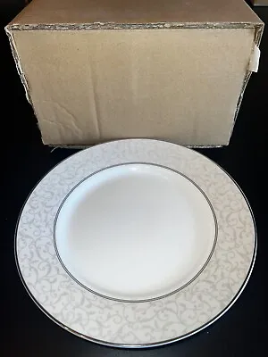 Set Of 8 Mikasa New Open Box L3438 Salad Plates Platinum Silver Parchment 8 1/8” • $69.95