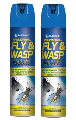 2x Fly And Wasp Killer Spray Kills Flies Wasps Midges Mosquito Fast • £7.79