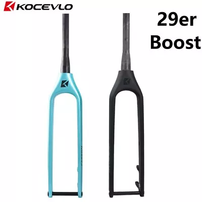 Boost 29 MTB Carbon Rigid Fork Mountain Bike Disc Downhill Fork Max Tire 3.0 • $153.34