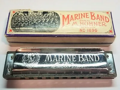 Hohner Marine Band Harmonica Model A440 1896 Key C Made In Germany 10 Hole W Box • $14.99