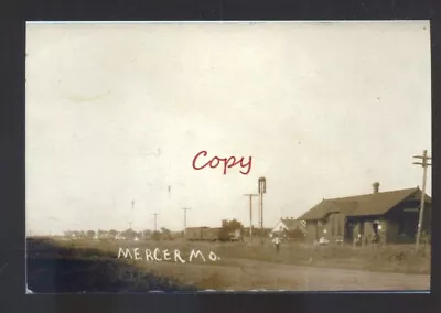 Real Photo Mercer Mo. Rr Railroad Depot Train Station Postcard Copy • $11.99