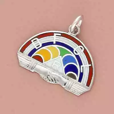 Sterling Silver Vintage Enamel Bfcl Masonic Rainbow Girls Enamel Charm • $38