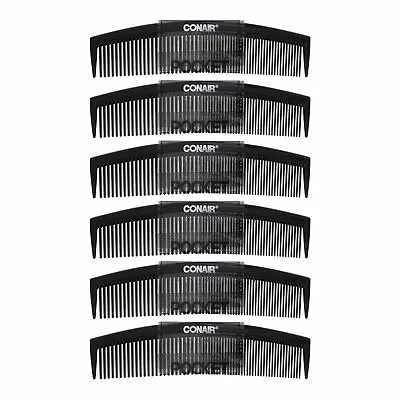 Conair Single Travel Pocket Fine Tooth Hair And Beard Men's Comb Black 6-Count • $6.99