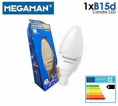 MEGAMAN Candle 7W B15d 2800K 400 Lumens Dimmable  Opal MM03641 • £5.59