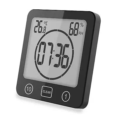 Gominimo Timer Shower Clock With LCD Touch Screen Waterproof Black • $29.95