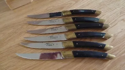 Le Thiers Gilles Regnaud Steak Knives Bone Vintage Table Couteaux Laguiole 440 • £35