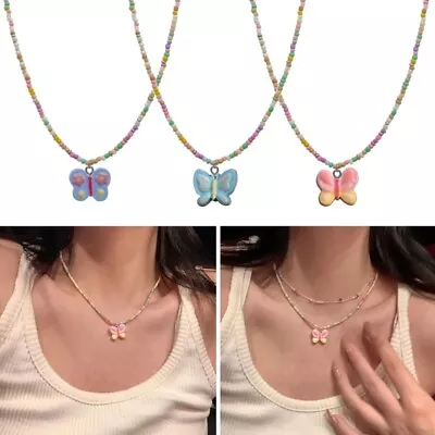 Butterfly Beads Necklaces Chain Necklace Jewelry Party Jewelry For Girls Women • $14.75