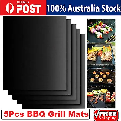 BBQ Grill Mat Reusable Bake Sheet Resistant Meat Barbecue Non-Stick Party Pad • $14.49