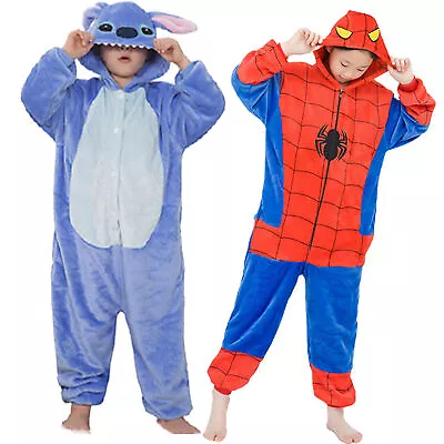 Kid's Spiderman Jumpsuit Nightwear Costumes Kigurumi Onesie11 Cosplay Pajamas • $30.59