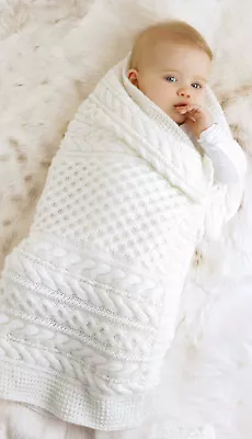 £1.99 • Buy Knitting PATTERN- Cable Knit Baby Blanket In DK Merino Wool