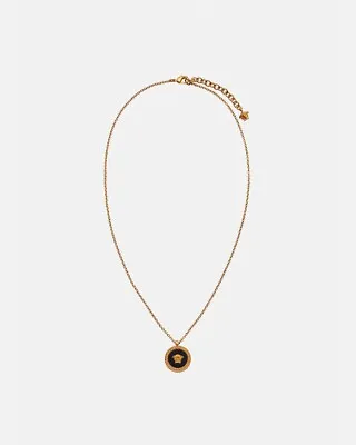 NIB Versace Medusa Enamel Necklace Men’s/Women's Black And Gold Authentic W/Tag • $335