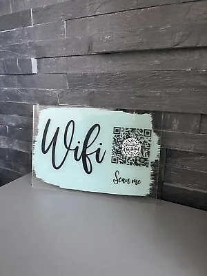 £11 • Buy Wi-Fi QR Code Quick Scan Me Painted Clear Acrylic 10x15cm Magnetic Plaque Sign