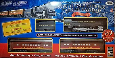 North Pole Express Train Set Battery Operated  Holiday Christmas NIB EzTec 29 Pc • $69.93